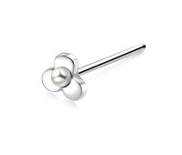 Flowery Pearl Silver Straight Nose Stud NSKA-201p